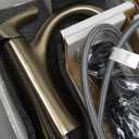 Delta Arvo Brushed Gold Bathroom Faucet 1 Hole, Single Hole Bathroom Sink Faucet for Vanity, Push-Pop Drain Assembly, Champagne Bronze 15840LF-CZ