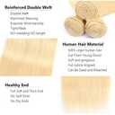 #613 Bundles Human Hair Blonde Straight Bundles 22 24 26 Inch Unprocessed Brazilian Virgin Hair 3 Bundle 50 Gram Per Bundle Blonde Quick Weave Hair Extensions,613-Blonde-S