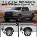 Tecoom Custom Mud Flaps Splash Guards Fit for 2019-2023 Ram 2500/3500 Trucks with OEM Fender Flares(not Power Wagon), Black Front and Rear Mud Guard Set of 4