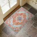 Collive Washable Indoor Doormat, Non Slip Retro Floor Mat 20" x 32" Small Rug Quick Absorbent Entrance Distressed Front Door Mat, Welcome Mats Entryway Rug Doormats for Kitchen Home Bathroom