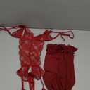 txsrbsj Women Lingerie One-Piece Lace Bodysuit Lingerie Outfits - Adjustable Strap Red 3