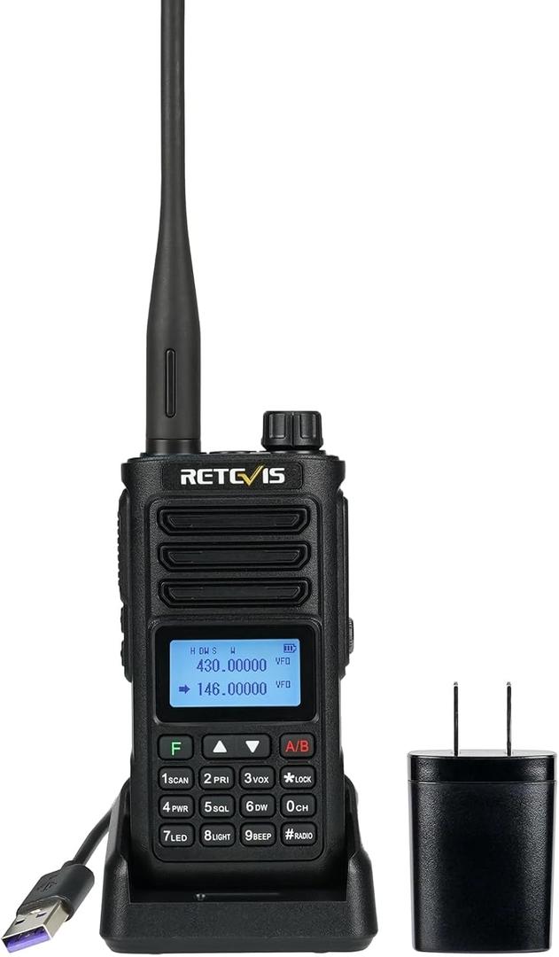 Retevis RA89 Ham Radio, Dual Band Handheld Radio, IP68 Waterproof Two Way Radio, 2500mAh USB-C Rechargeable, Chirp, Flashlight, Long Range Walkie Talkies for Hunting, Emergency Rescue, Survival