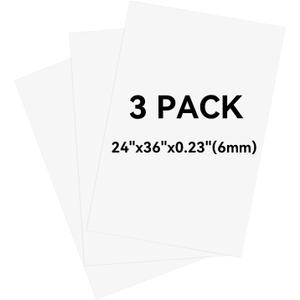 3 Pack White Foam Board 24"x36", 0.23" Thick Foam Core Board for Projects, White Poster Board for Painting, Displaying, and Craft Projects