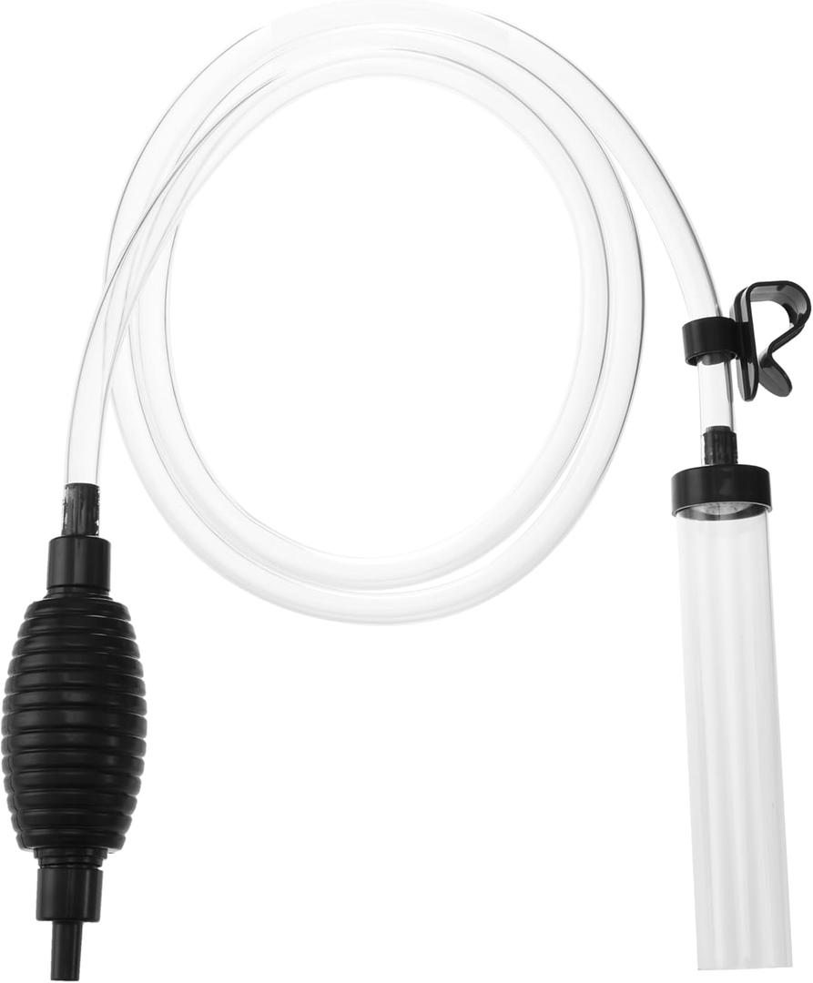 7ft Aquarium Gravel Vacuum Cleaner - Hand Pump Siphon Water Changer for Fish Tank Cleaning Gravel & Sand (7ft--"Upgraded Suction Power")