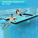 CALOBANA Inflatable Floating Dock with Dog Boat Ramp and Mesh | Water Hammock, Pet Friendly, 10FTx6FT, Fits 5 People, Easy Inflate, Carry Bag, Connect Rope, 10ft×6ft×6in