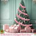 Liliful 24 Pcs Large Christmas Velvet Beads Garland for DIY Craft Flocking Ball Christmas Tree Ornament Hanging Beads for Xmas Tree Fireplace Decoration Holiday Supplies(Pink)