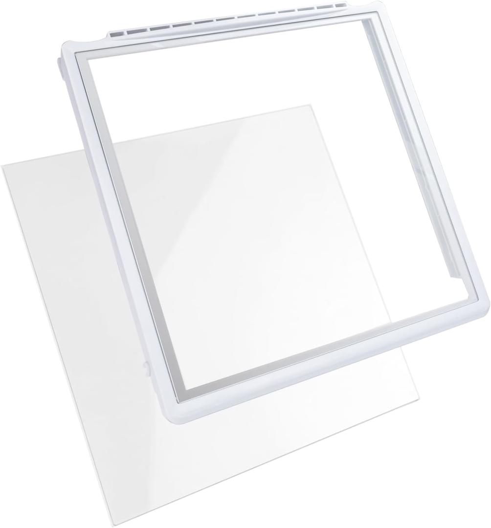 241969501 Refrigerator Shelf Frame With Glass Compatible with Frigidaire Refrigerator, Refrigerator Drawer Cover for refrigerator Replacement Shelf With 240443384 Glass