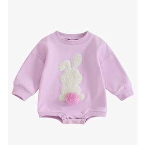 KOSUSANILL Baby Girl Boy Oversized Sweatshirt Romper Newborn Infant Long Sleeve Bubble Sweater Pullover Outfit, 70