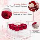 MENANA Mothers Day Roses Gifts for Mom, Wife - 9 Roses Preserved Flowers in A Box - Anniversary, Mothers Day, Birthday Gifts for Her Girlfriend Grandma Aunt Sister - Red Roses in Acrylic Keepsake Box