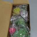 WILLBOND 38 Pcs Christmas Mini Artificial Succulents Small Fake Succulent Plants Faux Assorted Unpotted Realistic Plastic Flowers Picks Stem for DIY Crafting Greenery Garden Home Decor(Flocked) (Vivid Green, Flocked Purple, Pink)