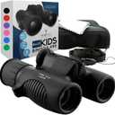 Think Peak Black Binoculars Science Toy for Kids Ages 4-8 Years - Real Compact Outdoor Adventure & STEM Educational Nature Hiking Explorer for Bird Watching, Camping Childrens Birthday Gift