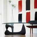 SHISEDECO Mid Century Modern Triangle Coffee Table Legs/Feet Only, 2 Pieces Interlocking Center Solid Wood Base, for Living Room, Leisure Area, Patio, Study etc. (Black), 15.4 in x 31.1 in x 15.7 in