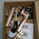 BAFUWEIY Fingerprint Door Lock, 6-in-1 Smart Door Knob with App Control/Fingerprints/IC Cards/Passwords/2 Keys, Fingerprint Door Knob Biometric Door Lock for Bedroom Apartment-Pink