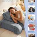 Reading Pillow with 30-90° Stepless Adjustable Angle & Height, 2 in 1 Back Wedge Pillow for Bed Sitting up with Detachable Arms Rest, Backrest Pillow for Reading/Gaming/Working in Bed or Couch, Medium