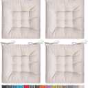SQUARE MOON 4 Pack Chair Cushions, Seat Cushions, Chair Pads, Chair Mat for Indoor, Outdoor Dining Chair, Kitchen Chairs, Dining Room Chairs (16"  16"  4 Pack, Ivory)