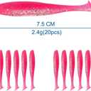 3 x Fishing Soft Plastic Lures 20pcs 3" Paddle Tail Lures for Freshwater and Saltwater Bass Lures (red)