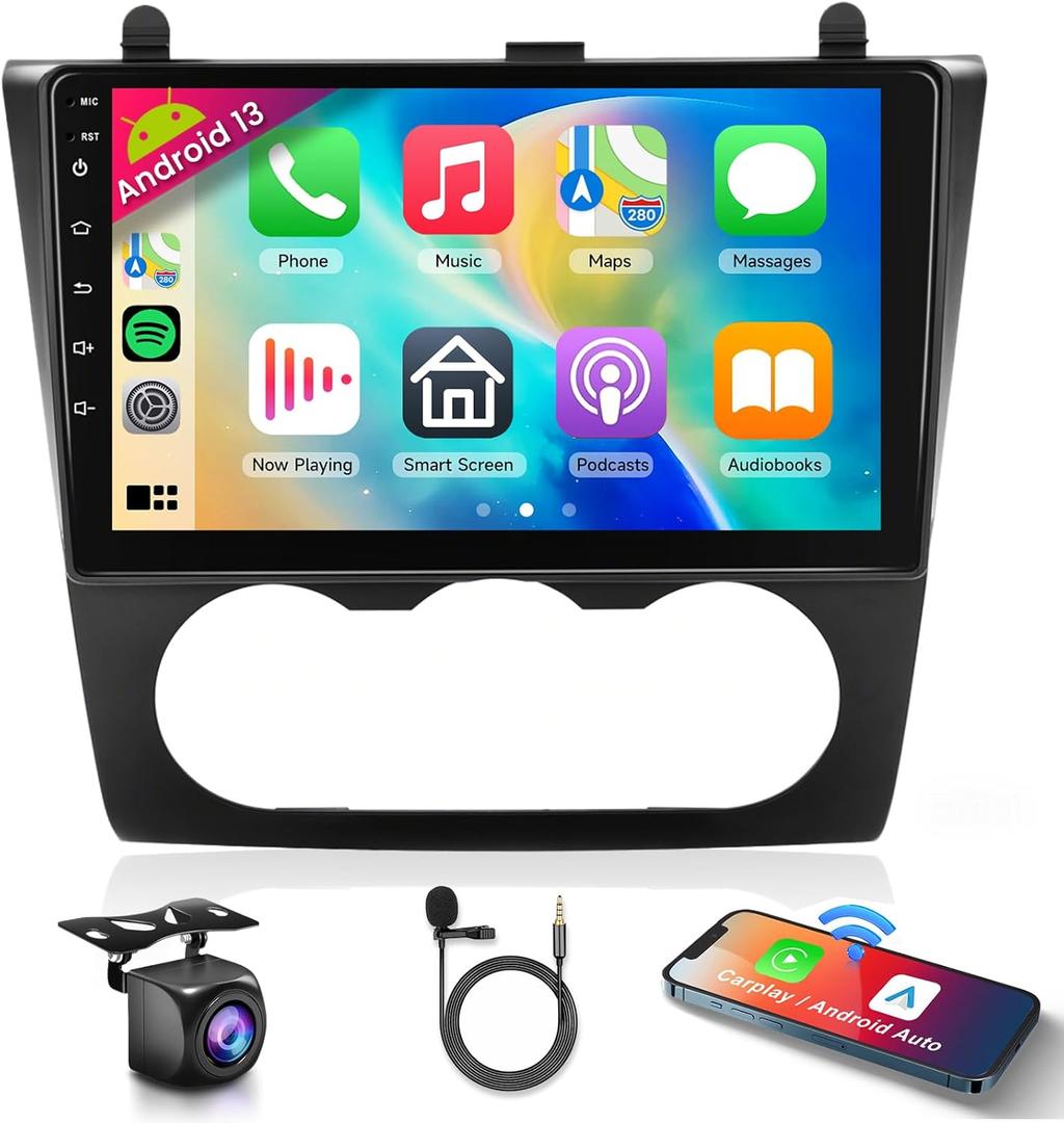 for Nissan Altima 2008-2012 Android 13 Car Stereo 9 Inch HD Touchscreen Radio, Wireless CarPlay Android Auto GPS WiFi Bluetooth FM/RDS SWC Dual USB HD Backup Camera (Manual A/C) (1G + 32G) for Nissan Altima 2008-2012 Android 13 Car Stereo 9 Inch HD Touchscreen Radio, Wireless CarPlay Android Auto GPS WiFi Bluetooth FM/RDS SWC Dual USB HD Backup Camera (Manual A/C) (1G + 32G)