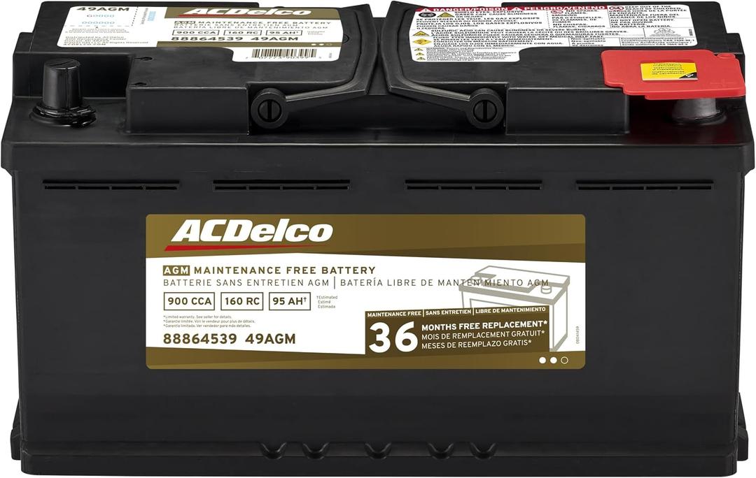 ACDelco Gold Automotive Battery 49AGM | PN 88864539
12V Car Battery AGM Group 49 Battery for Luxury Vehicles including select Audi, BMW, GMC, Mercedes Benz, Maserati