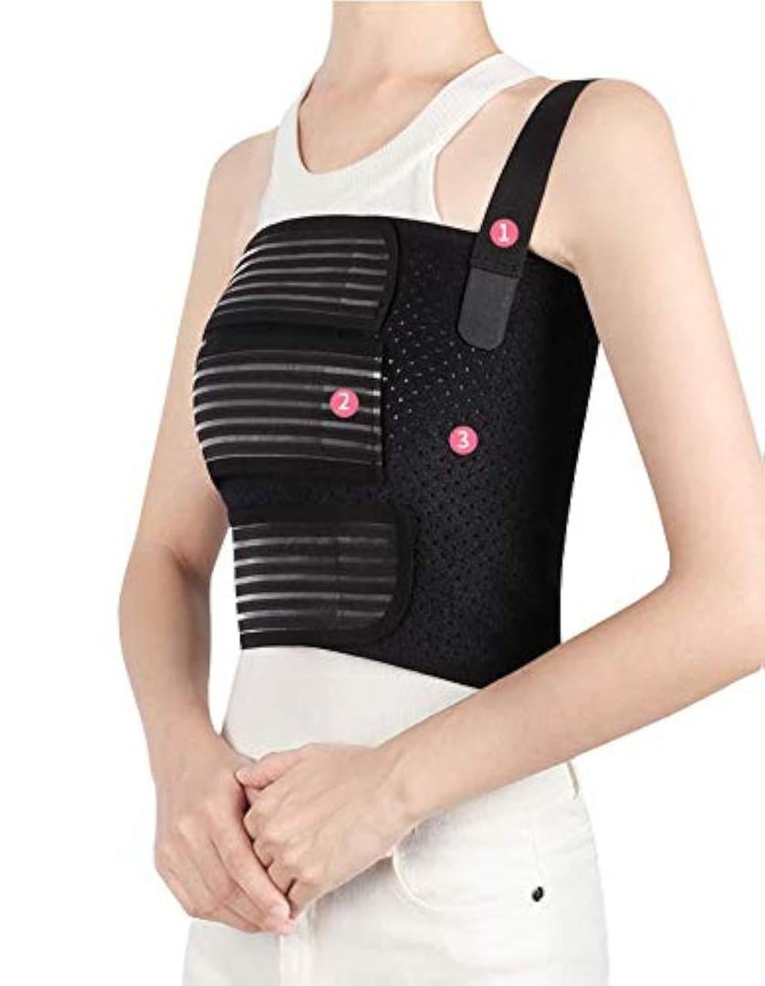 Solmyr Rib Brace Broken Rib Belt, Rib Support Brace for Men and Women, Breathable Chest Wrap Belt for Sore or Bruised Ribs Support, Sternum Injuries, Dislocated Ribs Protection, Pulled Muscle Pain (Medium)