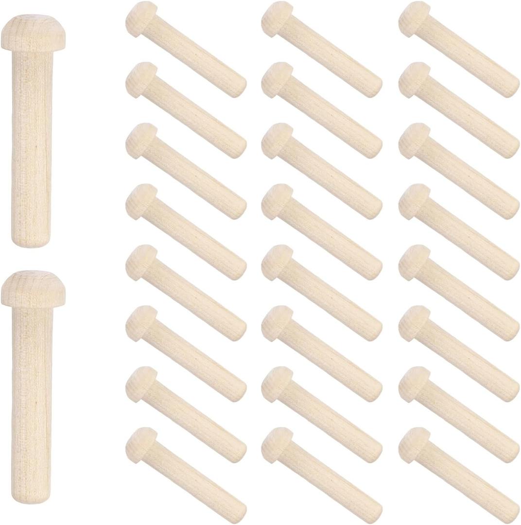 MECCANIXITY Wooden Axle Pegs 5/16" Dia. 1-13/16" Length, Unfinished Wood Pegs for DIY Model Cars Trucks, 25pcs