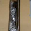 Bronze Double Curtain Rod, 36 to 72 Inch Dual Curtain Rods with Aluminium Modern End Cap Finials, 1 Inch Adjustable Heavy Duty Window Treatment Rods, Telescopic Metal Double Drapery Pole Set