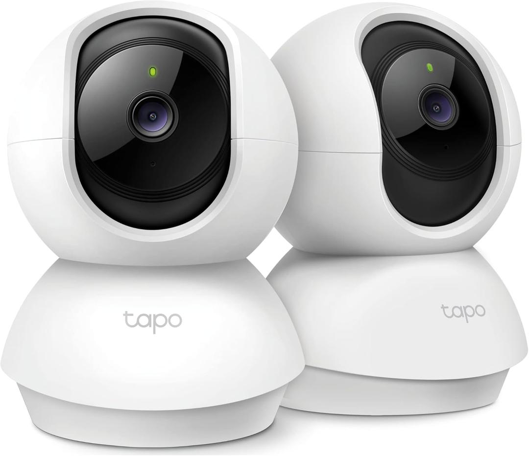 Tapo 2K Pan/Tilt Security Camera for Baby Monitor, Dog Camera w/Motion Detection, 2-Way Audio Siren, Night Vision, Cloud & SD Card Storage, Works w/Alexa & Google Assistant, 2-Pack (Tapo C210P2)