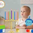 The Dreidel Company 135 Hanukkah Menorah Candles, Crayon Design, for All 8 Nights of Chanukah, Multicolored Bulk Family Pack