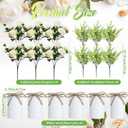 6 Sets Artificial Peonies Flowers, 6 Artificial Peony with Vase 6 Faux Eucalyptus, Faux Silk Peony Bouquet Spring Flowers for Decoration Wedding Party Home Dining (White)