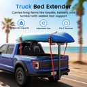 JY PERFORMANCE Truck Bed Extender, Pickup Truck Bed Extender Hitch Mount, 2 in 1 Design Foldable 500lbs Capacity Truck Bed Extension for Kayak Canoe Ladder Lumber