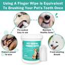 3 x Dog Teeth Dental Finger Wipes for Dogs & Cats No-Rinse Dog Finger Toothbrush Dog Plaque & Tartar Prevention with Brushing Beads Dog Breath Freshene 50pcs