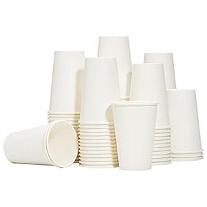 RACETOP Hot Paper Coffee Cups 12 oz [300 Pack], Disposable Coffee Cups 12 oz, Upgraded Weight Of Paper, White