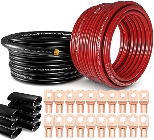 1/0 Gauge Wire Copper Clad Aluminum CCA - Primary Automotive Wire,Car Amplifier Power & Ground Cable, Battery Cable for Car Audio Speaker,Solar, Auto, RV Trailer & Marine
