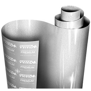 VViViD+ Ultra Gloss Silver Metallic Vinyl Car Wrap Premium Paint Replacement Film Roll with Nano Air Release Technology, Stretchable Protective Cap Liner, Self Adhesive, Indoor Outdoor (6ft x 5ft)