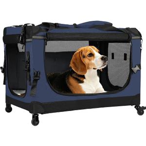 PEGIC 30" Collapsible Rolling Dog Crate for Medium Dogs
Up to 44 lbs,Detachable Wheel, Foldable Soft-Sided Travel Kennel, Vet Visits & Road Trips, NOT Airline Cabin Approved