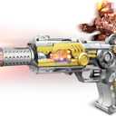 Light Up Toy Gun with Sound Effects & Spray for Boys - Unique Barrel Telescopic Action - Ideal Halloween Christmas Birthday Gift for Boys (Batteries Not Included)