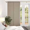 100% Black Out Pleated Folding Curtains with Magnetic Closure, Curtain for Patio Door-Heat Blocking Home Decor Drapery, 1 Panel, W45 x L96, Tan