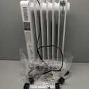 ZAFRO 1500W Electric Oil-Filled Radiator Heater with Adjustable Thermostat, Overheat and Tip-Over Protection, Low Noise, Portable Plug-in Heater for Home, Bedroom, Dorm, Office (Classic Style, White)