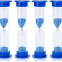 I-MART 6 Pcs Plastic 1 Minute Sand Timer Sandglass Hourglass Sand Clock, Blue