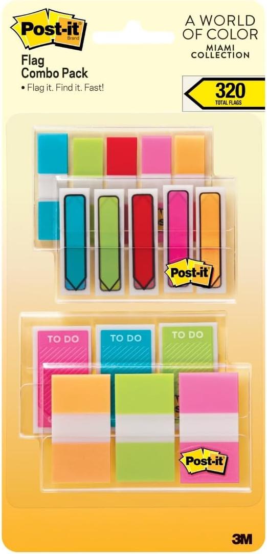 Post-it Flags Combo Pack, .47 Wide and .94