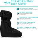 Vive Walking Boot Cover Waterproof - for Medical Orthopedic Brace & Cast, Fractured Foot Accessories - Prevents Moisture, for Outdoor, Rain, Snow Protection - Non-Slip, Adjustable