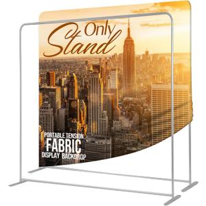 7.5x7.5 FT Tension Fabric Display Backdrop for Trade Show Booth, Stand Holder Backdrop Portable Aluminum Double-sided for Exhibition, Weddings, Events, - Stand Only