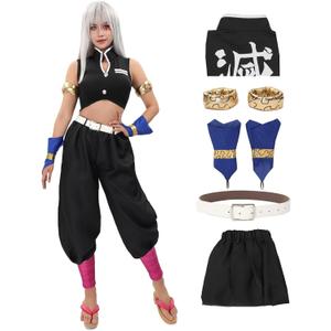 C-ZOFEK Women's Uzui Tengen cosplay Costume Full Set with Armband Wrist Brace Gaiters for Halloween Party (Large)