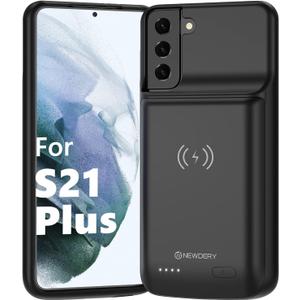 NEWDERY Battery Case for Galaxy S21 Plus 6.7" 10000mAh, Fast Charging & Qi Wireless & Android Auto Supported, Extended Battery Charger Protective Case for Samsung S21+