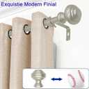 Nickel Curtain Rods for Windows 48-84 inch,3/4 inch Heavy Duty Adjustable Decorative Curtain Rod with Modern Finials,Window Rods for Bedroom, Living Room,Patio and Kitchen