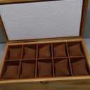 GALHUBIS Watch Box with 10 Slots, 2-Tier Watch Case for Large Dial Watches, Watch Display Case with Lid, Removable Watch Pillows, Gifts for Men Women, Watch Organizer with Drawer, Jewelry Box, Walnut