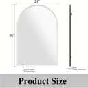 Frameless Arch Mirror, 24"x36" Bathroom Vanity Arched Mirrors with Beveled Edge, Decorative Arch Wall Mirrors for Bedroom, Entryway, Living Room