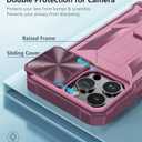 FNTCASE for iPhone 15-Pro-Max Case: Military Grade Drop Protection Rugged Shockproof Protective Cell Phone Cover with Kickstand & Camera Cover | Textured Tough Cases for 15 Pro Max 6.7'' - Hot Pink