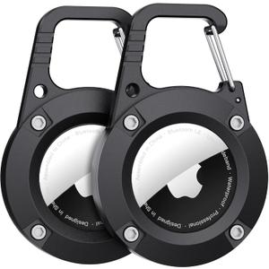 for AirTag Holder 2 Pack(1st & 2nd Generation),Ultra-Durable Apple AirTag Keychain Case with Carabiner,Waterproof AirTag Holder for Luggage,Keys,Backpack,Car,Bags,Kids