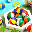 36 Pcs Beach Stress Ball 2.5 Inch Summer Mini Stress Relief Balls Rainbow Squeeze Toys Pu Foam Squeezy Toy for Girls Boys Adults Beach Birthday Party Favors Water Pool Games(Multicolor)