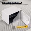 Biometric Safe for Home, 0.6 Cube Feet Auto-Open Fingerprint Safe with Touch Screen, Alarm System & Removable Shelf, Small Money Box for Cash, Jewelry, Documents, Home Office Use,White